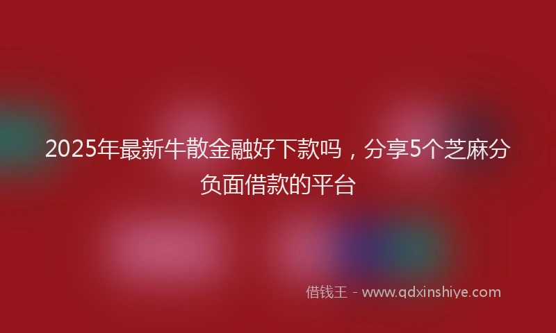2025年最新牛散金融好下款吗，分享5个芝麻分负面借款的平台