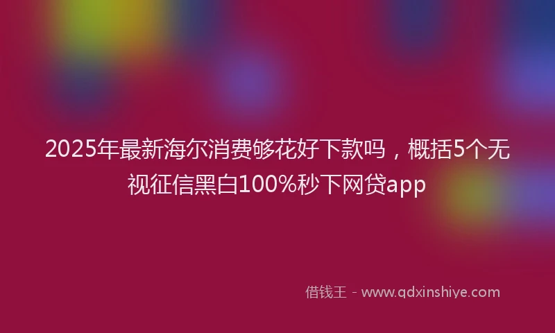 2025年最新海尔消费够花好下款吗,概括5个无视征信黑白100%秒下网贷app