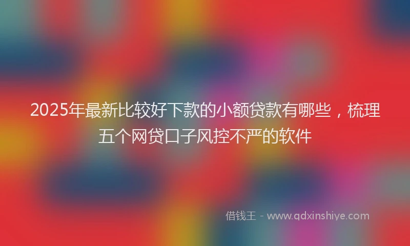 2025年最新比较好下款的小额贷款有哪些，梳理五个网贷口子风控不严的软件