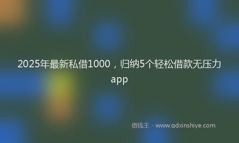2025年最新私借1000，归纳5个轻松借款无压力app