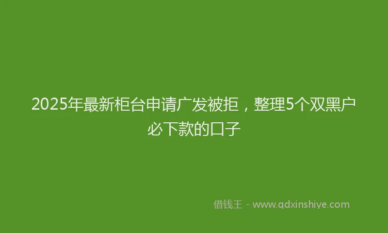 2025年最新柜台申请广发被拒，整理5个双黑户必下款的口子