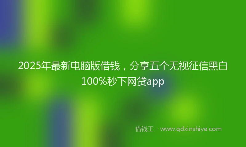 2025年最新电脑版借钱，分享五个无视征信黑白100%秒下网贷app