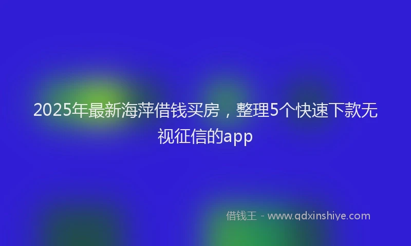 2025年最新海萍借钱买房，整理5个快速下款无视征信的app