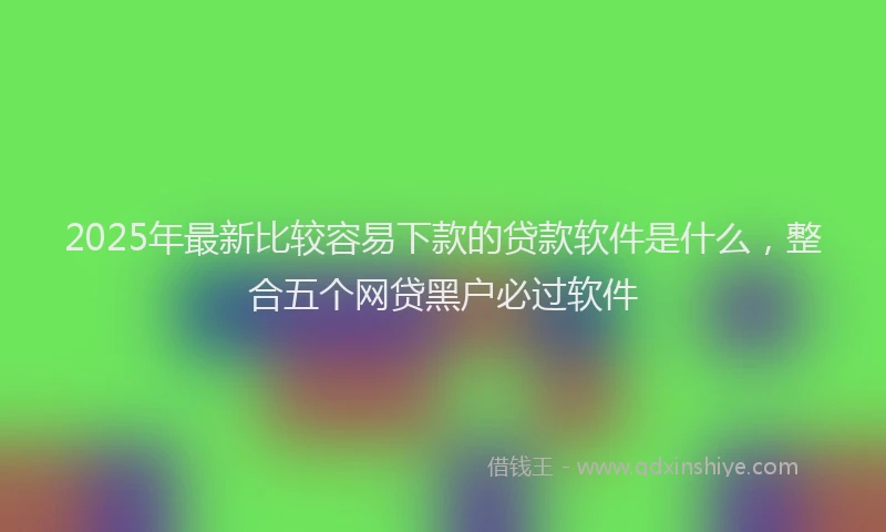 2025年最新比较容易下款的贷款软件是什么，整合五个网贷黑户必过软件