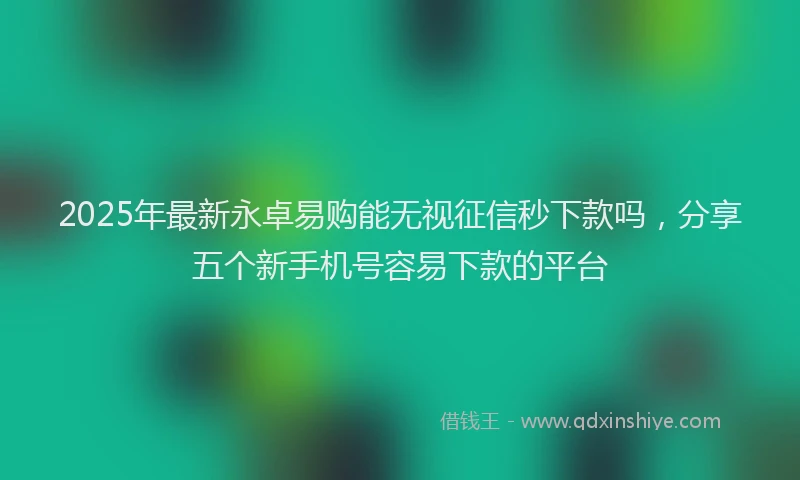 2025年最新永卓易购能无视征信秒下款吗,分享五个新手机号容易下款的平台
