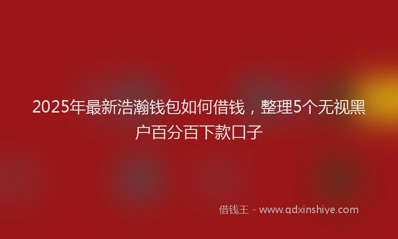 2025年最新浩瀚钱包如何借钱，整理5个无视黑户百分百下款口子