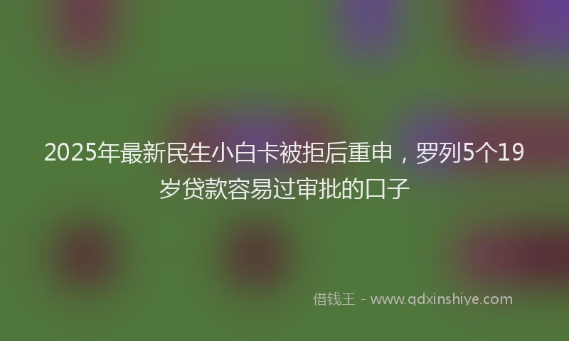 2025年最新民生小白卡被拒后重申，罗列5个19岁贷款容易过审批的口子