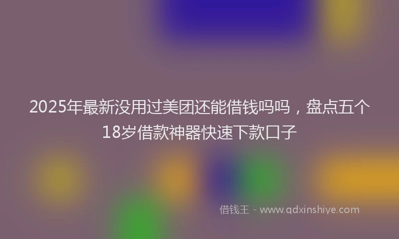 2025年最新没用过美团还能借钱吗吗,盘点五个18岁借款神器快速下款口子