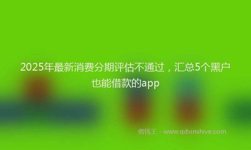 2025年最新消费分期评估不通过，汇总5个黑户也能借款的app