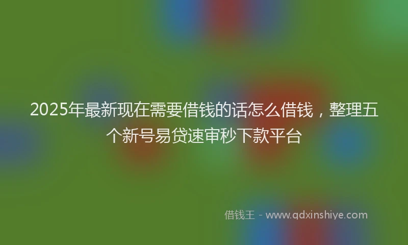2025年最新现在需要借钱的话怎么借钱，整理五个新号易贷速审秒下款平台