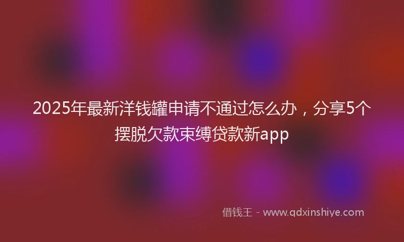 2025年最新洋钱罐申请不通过怎么办，分享5个摆脱欠款束缚贷款新app