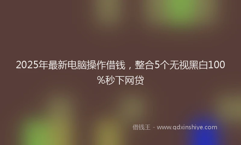 2025年最新电脑操作借钱，整合5个无视黑白100%秒下网贷