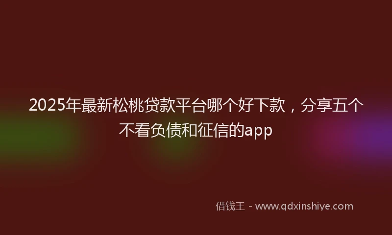 2025年最新松桃贷款平台哪个好下款，分享五个不看负债和征信的app