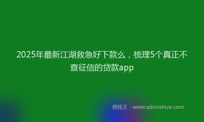 2025年最新江湖救急好下款么，梳理5个真正不查征信的贷款app
