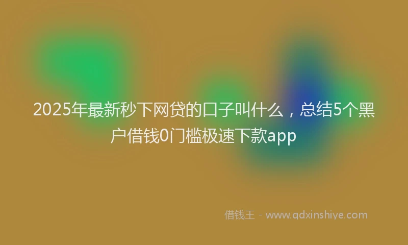 2025年最新秒下网贷的口子叫什么，总结5个黑户借钱0门槛极速下款app