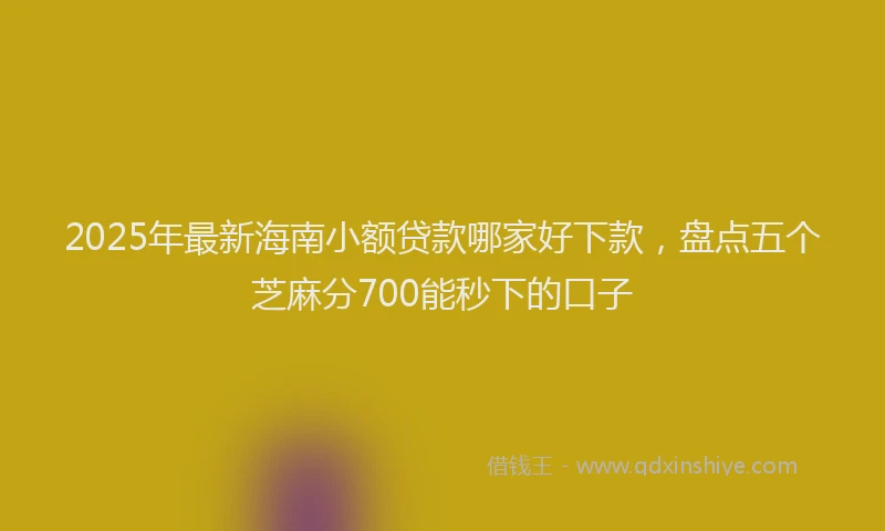 2025年最新海南小额贷款哪家好下款，盘点五个芝麻分700能秒下的口子