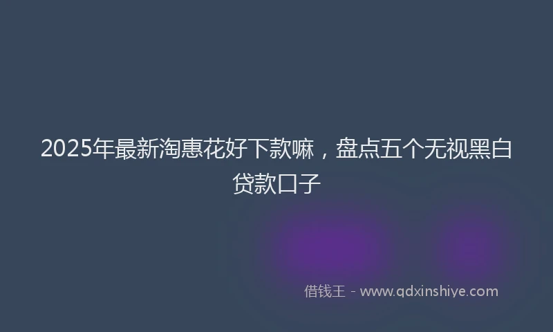 2025年最新淘惠花好下款嘛，盘点五个无视黑白贷款口子