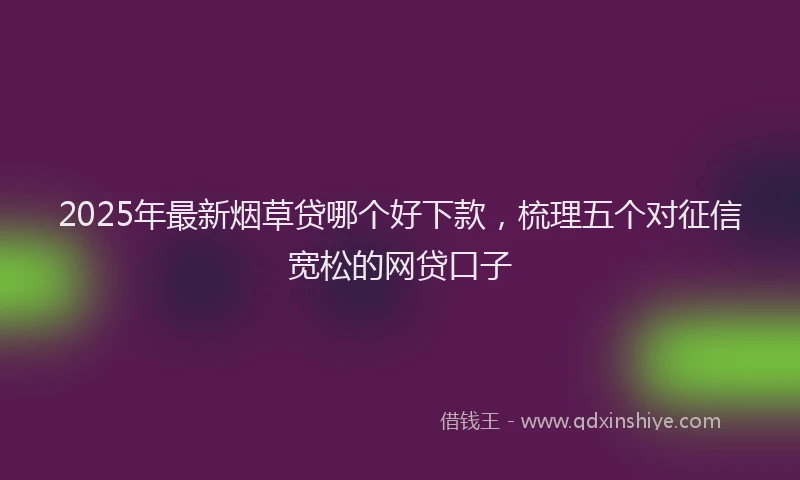 2025年最新烟草贷哪个好下款，梳理五个对征信宽松的网贷口子