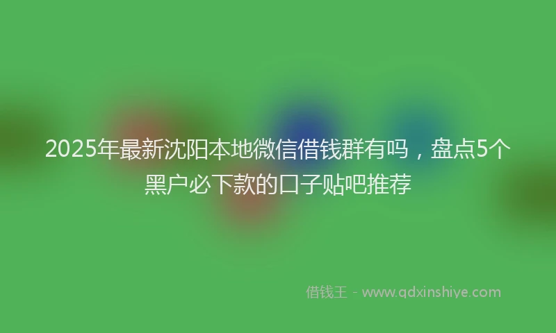 2025年最新沈阳本地微信借钱群有吗，盘点5个黑户必下款的口子贴吧推荐