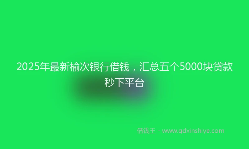 2025年最新榆次银行借钱，汇总五个5000块贷款秒下平台