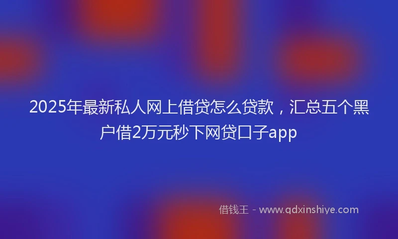 2025年最新私人网上借贷怎么贷款，汇总五个黑户借2万元秒下网贷口子app