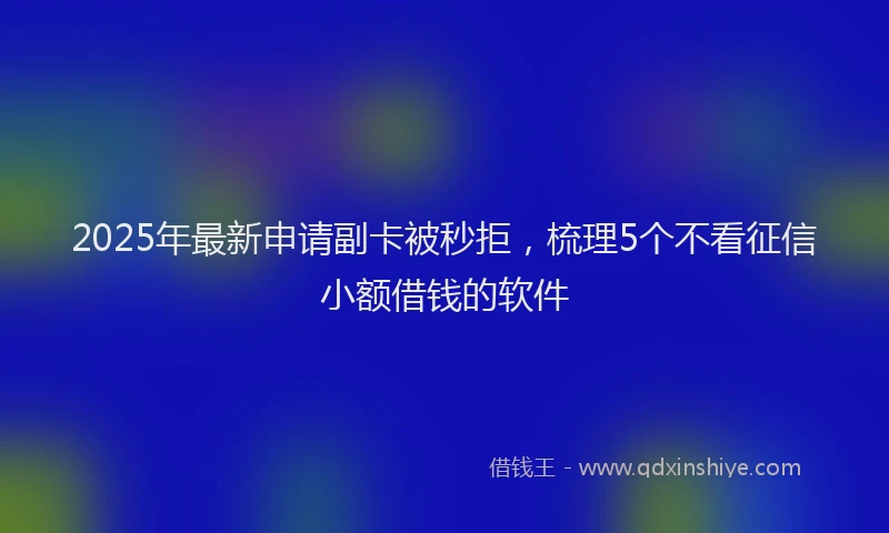 2025年最新申请副卡被秒拒，梳理5个不看征信小额借钱的软件