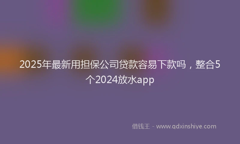 2025年最新用担保公司贷款容易下款吗，整合5个2024放水app