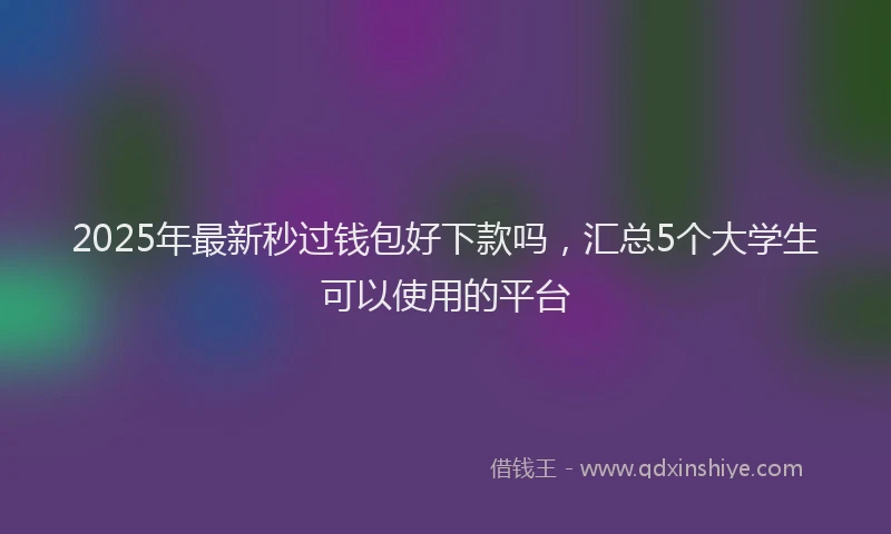 2025年最新秒过钱包好下款吗，汇总5个大学生可以使用的平台