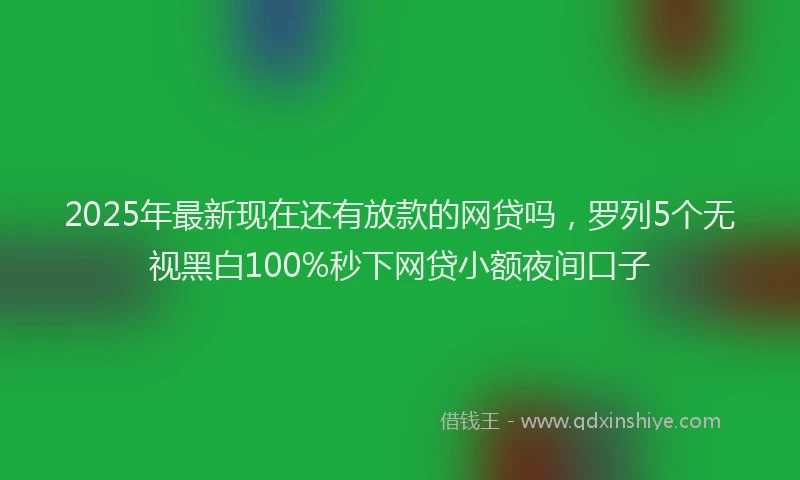 2025年最新现在还有放款的网贷吗，罗列5个无视黑白100%秒下网贷小额夜间口子