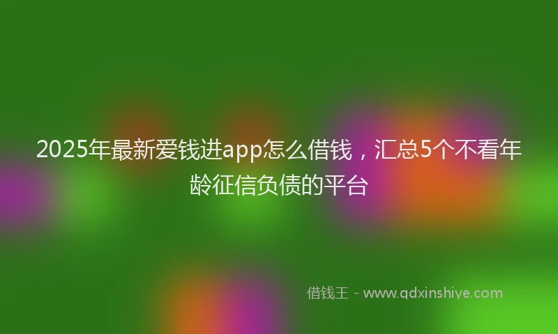 2025年最新爱钱进app怎么借钱，汇总5个不看年龄征信负债的平台