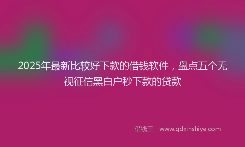 2025年最新比较好下款的借钱软件，盘点五个无视征信黑白户秒下款的贷款