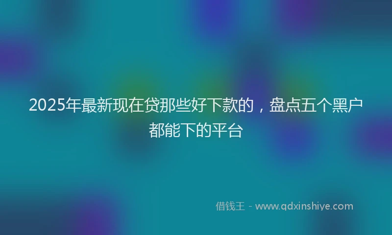2025年最新现在贷那些好下款的，盘点五个黑户都能下的平台
