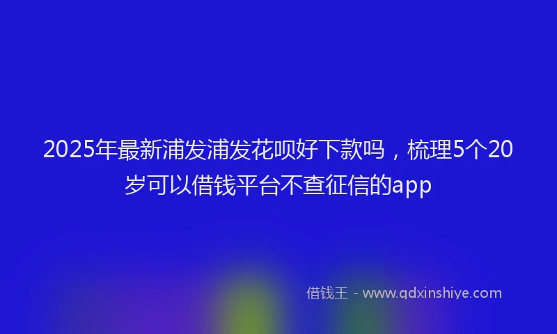 2025年最新浦发浦发花呗好下款吗，梳理5个20岁可以借钱平台不查征信的app
