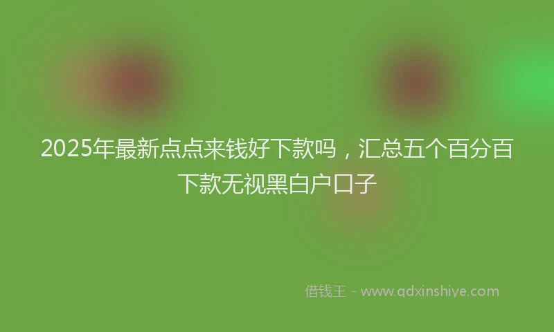 2025年最新点点来钱好下款吗，汇总五个百分百下款无视黑白户口子