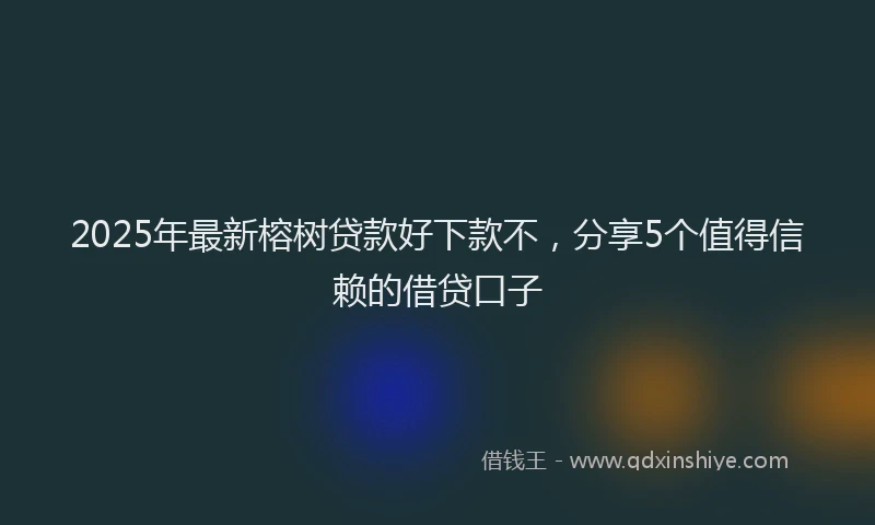 2025年最新榕树贷款好下款不，分享5个值得信赖的借贷口子