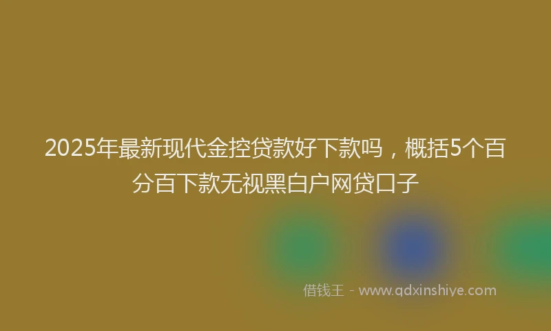 2025年最新现代金控贷款好下款吗，概括5个百分百下款无视黑白户网贷口子