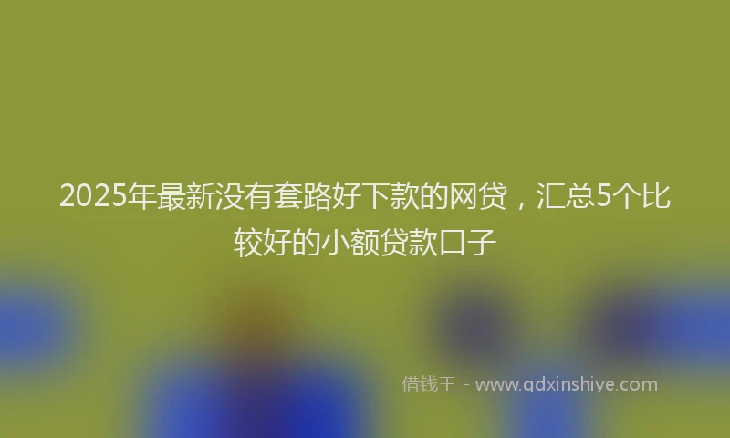 2025年最新没有套路好下款的网贷，汇总5个比较好的小额贷款口子