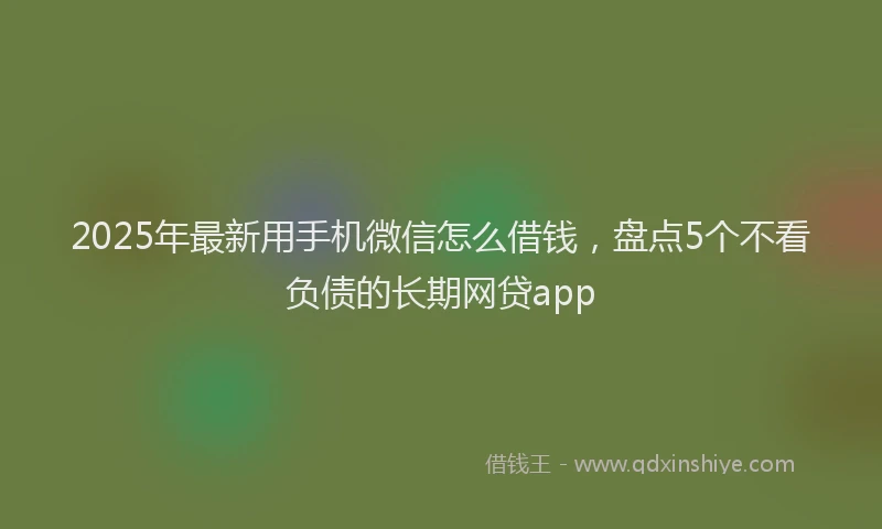 2025年最新用手机微信怎么借钱，盘点5个不看负债的长期网贷app