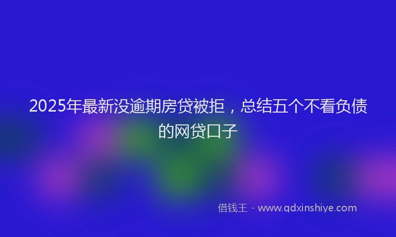 2025年最新没逾期房贷被拒，总结五个不看负债的网贷口子