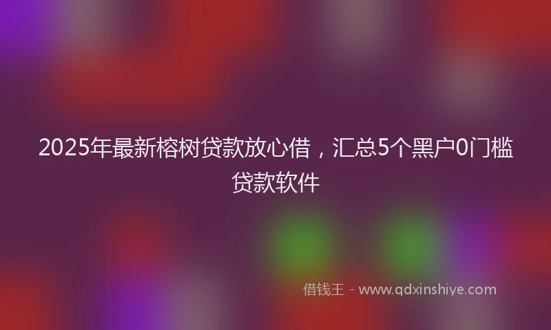 2025年最新榕树贷款放心借，汇总5个黑户0门槛贷款软件