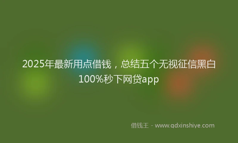 2025年最新用点借钱，总结五个无视征信黑白100%秒下网贷app