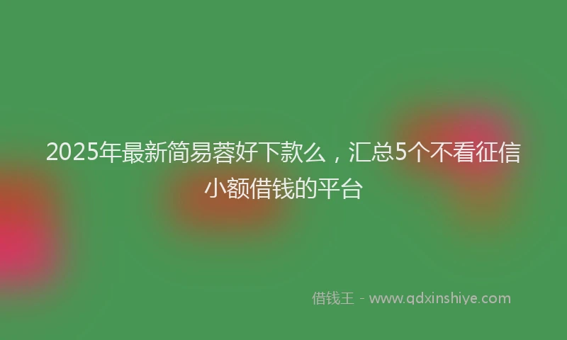 2025年最新简易蓉好下款么，汇总5个不看征信小额借钱的平台