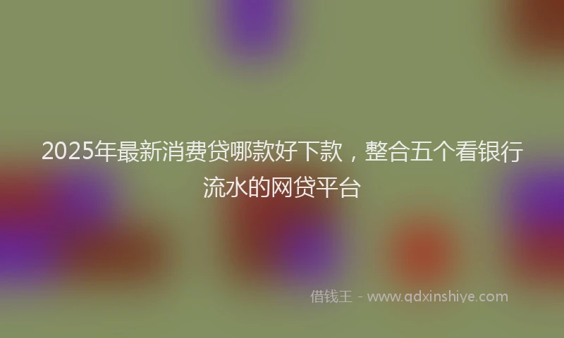2025年最新消费贷哪款好下款，整合五个看银行流水的网贷平台