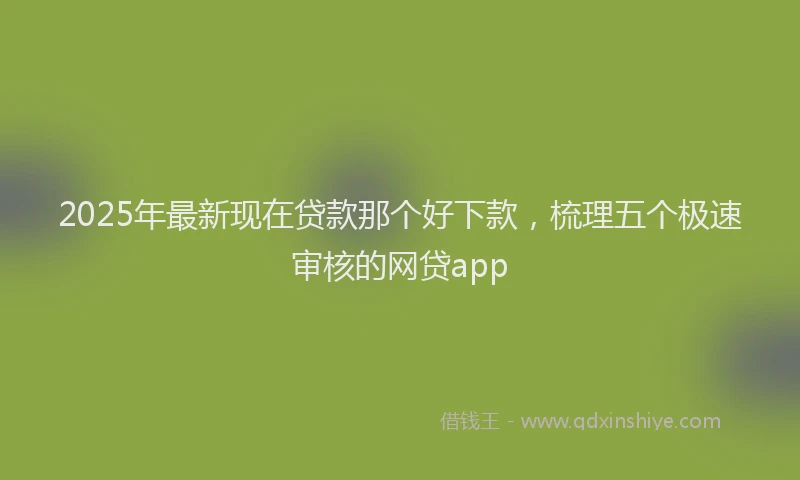 2025年最新现在贷款那个好下款，梳理五个极速审核的网贷app