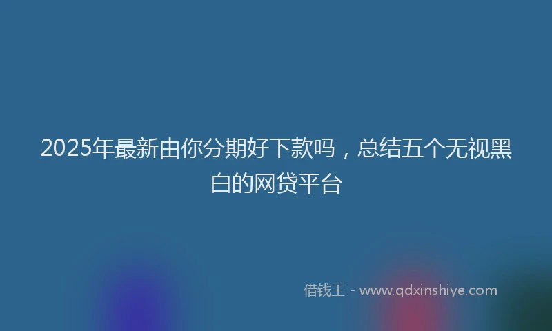 2025年最新由你分期好下款吗，总结五个无视黑白的网贷平台