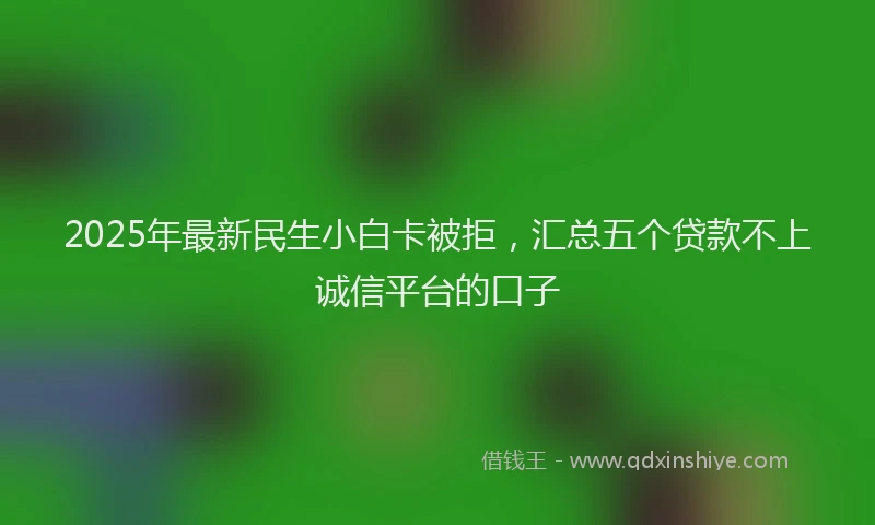 2025年最新民生小白卡被拒，汇总五个贷款不上诚信平台的口子