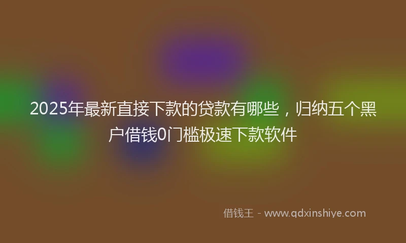 2025年最新直接下款的贷款有哪些，归纳五个黑户借钱0门槛极速下款软件