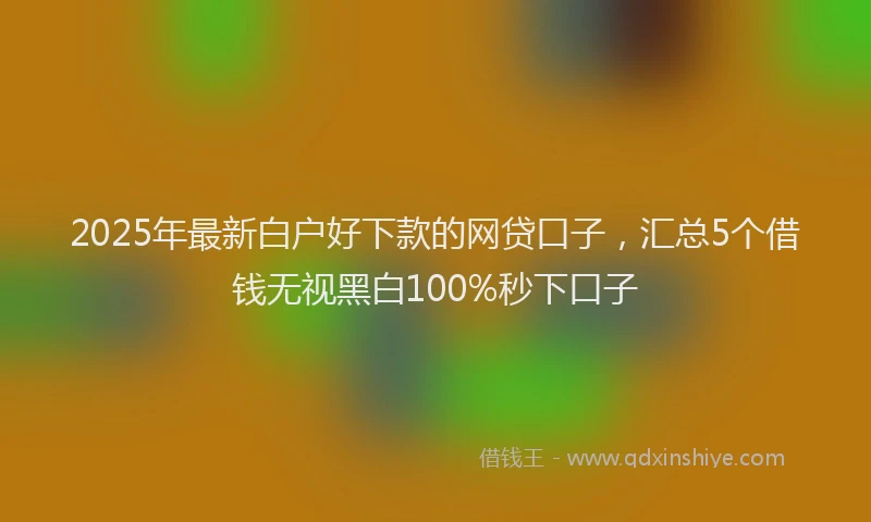 2025年最新白户好下款的网贷口子，汇总5个借钱无视黑白100%秒下口子