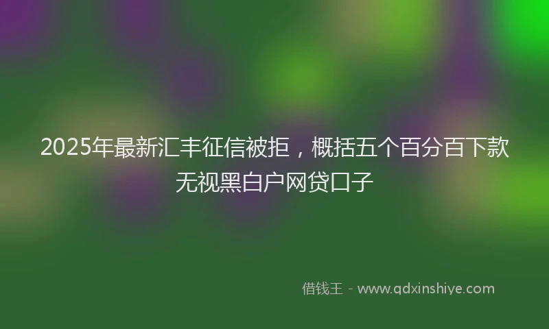 2025年最新汇丰征信被拒，概括五个百分百下款无视黑白户网贷口子
