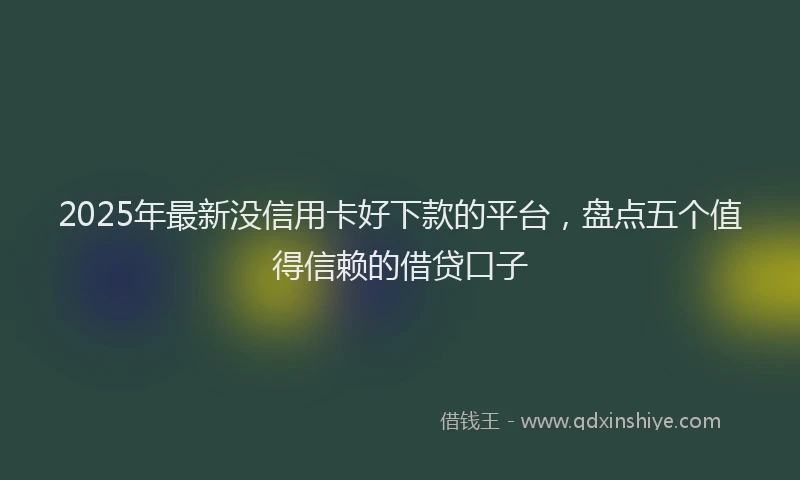 2025年最新没信用卡好下款的平台，盘点五个值得信赖的借贷口子